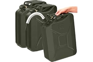 BW® Jerrican en métal - 3 x 20 l - Avec bec verseur - Vert bronze - RAL 6031-F9 - Certifié TÜV et homologation ONU - Fabriqué en Europe