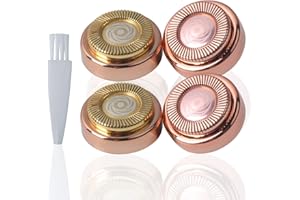 Poweka - Testine di ricambio per la rimozione dei peli del viso Flawless Gold di ricambio per labbra, mento, guance e sideburns, 4 pezzi