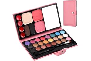 Tibapla 33 Farben Lidschatten, Palette Pearl Matte Shimmer Lidschatten, Beauty-Case mit Spiegel, multifunktionale Set Satte Farben Kosmetik Kit, Makeup Paletten für Gesicht, Augen und Lippen.