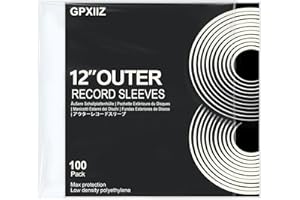 GPXIIZ Verdickte Schallplatten Hüllen 12 Zoll Außenhüllen (100 Stück) | 100 Mikron Premium Polyethylen Außenhüllen | Ohne Kantenrissen | UV-beständig | ideal für 1–3 Gatefold LPs – 325x325mm