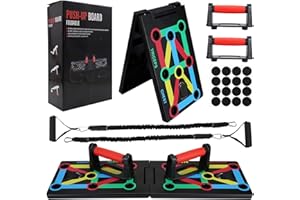 DreiWasser Unisex Push Up Brett, 12 in 1 Tragbare Pushup Ständer mit Fitnessbänder Heim Fitness Training für Männer/Frauen