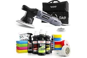 ‎SHINY FREAKS Shiny Freaks Poliermaschinen Set - chemicalworkz DA9 Exzenter Poliermaschine mit Sonax Politur Set, Premium Polierpads (6Stk.) & Klebebänder - Auto Politur, polieren, Kratzer entfernen | 19-teilig