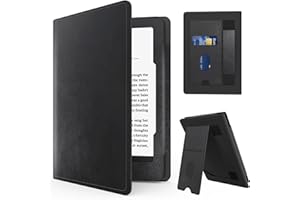 MMK Case for 6" Kindle (11th Generation-2024/2022 Release), Premium PU Leather Smart Cover & Hand Strap Card Slot, with Auto Wake/Sleep for Kindle 2024/2022 11th Gen e-Reader, Black