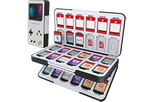 HEIYING Étui pour Cartes de Jeu pour Nintendo Switch 2 / Switch OLED,Boîte de Rangement Portable avec 48 Emplacements pour Cartes de Jeu et 24 Emplacements pour Cartes Micro SD