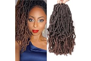 Xtrend 6 Packs 12 Inch Pre-Looped Nu Faux Locs Crochet Braids Hair Extensions for Short Distressed Butterfly Locs Ombre Synthetic Braiding Hair Wavy Gpysy Soft Locs Crochet Hair 18strands/pack 1B/30#