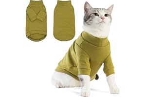 Cyponpy Sweter dla kota polarowy kotek odzież zimowa koty płaszcz ciepła piżama dwunożny jednoczęściowy sfinks ubrania koty sweter body z długim rękawem kotek sweter bez włosów kot strój kurtka