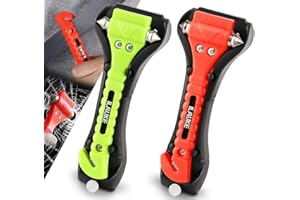 Martillos de emergencia para coche, ilauke lote de 2 piezas brise-vitre con herramienta de corte cinturón