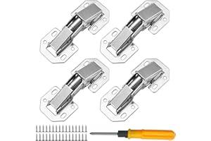 Jiaxitek 4-Inch 90 Degree Hidden Hinges 4-Pack, Surface Mount Cabinet Hinges, Concealed Cabinet Hinges for Frameless Doors