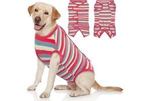 Kuoser Hundebody nach OP, Atmungsaktive Body Hunde nach OP für Hunde/Katzen Farbige Hundebody nach Kastration Rüde Hündin Medizinischer Body Hund, Alternative zum Halskrause