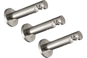 Victoria M. Gardinenstangen-Halterung Wand Wandhalter Vorhangstange, 1-läufig, Silber, Ø 16 mm, 3er Pack