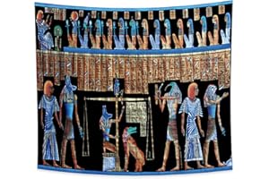 YONGFOTO 150x130cm Ancient Egypt Tapestry, God Anubis Horus Underworld Passage Balance Ruling Ancient Civilization Wall Hanging Tapestries for Home Wall Decor Table Cloth Blanket