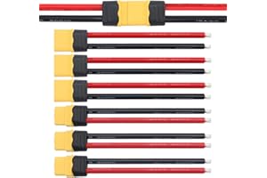 YIXISI 3 Pares XT60 XT60H Conectores, XT60H Conector Macho Hembra con Funda Conector, con 100mm 12AWG Cable de Silicona, para RC Lipo Batería FPV Drone