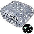 Beautiful Blanket Glow In The Dark Throw,Gift Birthday Kids for Girls Boys Teens Grandkids,Room Premium Super Soft Warm Cozy Furry Fleece Blanket,Plush Star Pattern Bedroom hristmas Gifts,50x60 inch