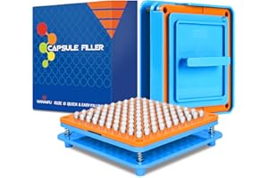WANANFU Capsule Filling Machine for Size 0 Empty Capsules Vegetarian or Gelatin, Detailed Instructions and Spoon Included