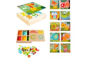 ENIKMOSD Gioco a mosaici per bambini dai 2 3 4 5 anni, Gioco a incastro a mosaico per bambini,Giocattolo educativo creativo per ragazzi e ragazze Regali di Festa di Natale Compleanno