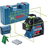 Bosch Professional Linienlaser GLL 3-80 G (grüner Laser, max. Arbeitsbereich: 30 m, 4x AA Batterie, im Handwerkerkoffer)