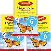 Aeroxon - Fliegenköder für Fenster - 3x6 = 18 Stück Sonderpackung – Schluss mit verklebten Fliegen am Fenster – Jetzt…