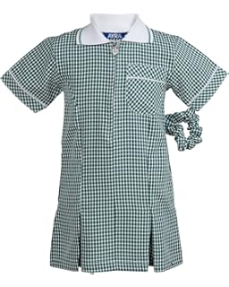 green and white gingham school dress