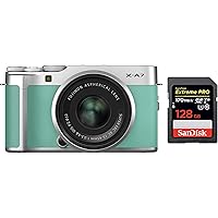Fujifilm X-A7 Mirrorless Digital Camera w/XC15-45mm F3.5-5.6 OIS PZ Lens, Mint Green + SanDisk 128GB Extreme Pro SDXC…