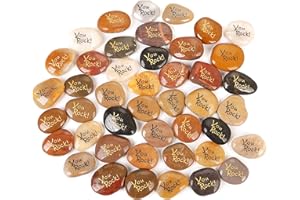 ROCKIMPACT 50PCS YOU ROCK Engraved Inspirational Stones, Sentimental Gifts, Self Motivational Treat, Encouragement Message Pebble Keepsake, Wholesale Price, 5-8cm (2"-3") each