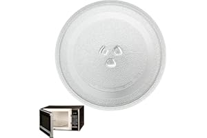 LETTERASHQP Teller Glasplatte,Glasteller Drehteller Ersatz Teller, Mikrowellenteller Drehscheibe 24,5cm,mit 3 Fixierern Leicht zu Reinigen für Mikrowellen Küche Esszimmer Büro