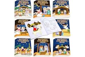 FACCITO 24 Libri da Colorare per attività di Presepe Festa di Natale Natività di Gesù Quaderno Pagina Album da Colorare per Bambini Feste Borse Regalo Premi Carnevale