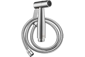 BRIMIX Handheld Bidet Sprayer for Toilet Shattaf Set with 1.2M hose Cloth Diaper Bathroom Cleaning Muslim Shower Personal Hygiene Stainless Steel Brushed