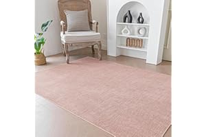 Evitany Pink Rug for Girls Bedroom, Washable Short Pile rug, Non Slip Rugs Living Room, Chenille Low Pile Carpet, Area Rugs for Children's Room, Dining, Kitchen, Office（Pink,80x120 cm）