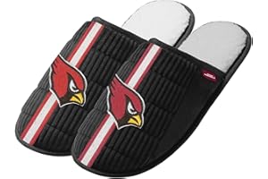 FOCO NFL Men's Officially Licensed Primary Logo Game Day Team Color Football Sherpa Slide Slipper