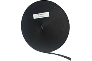 CARRETCAR EUROPEA Cinta para Persianas 20 mm de Ancho 50 m - Color Blanco, Beige, Gris, Bronce, Negro | Cuerda de repuesto para Carretes de Persiana | Resiste los Rayos UV | Varias Opciones (Negro, 20mm 50m)