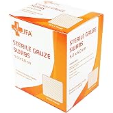 Sterile Gauze 5 x 5 cm, 100 Units (20 Envelopes x 5), Individually Packaged, for Wound Care and First Aid