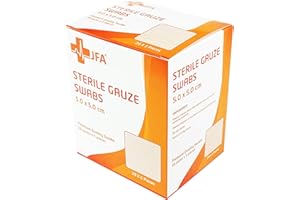 JFA Medical Premium Sterile Gauze Swabs 5cm x 5cm - Pack of 100