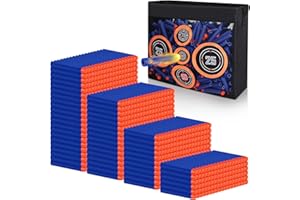 Mlikero 600 Fléchettes Balle en Mousse, 7.2cm Balles de Recharge pour Pistolet Joue, Accessoires de Flechette avec Seau de Stockage Portable, Bleu