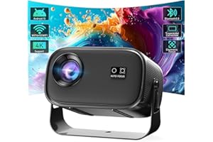 VUNZO Mini Proiettore 4k Portatile, Videoproiettore Proiettore TV per Smartphone, Proiettore Bluetooth WIFI per Casa Per iOS/Android/Loptop/USB/PS5/AV, 1080P, 15000LM, Focus Elettrico