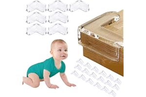 Homfrom 24 PCS Protections Coins de Table Bébé – Butoirs en Mousse pour Sécurité Enfant, Coins de Table en Forme de L avec Adhésif Ultra Résistant pour Meubles, Armoires et Bords Tranchants