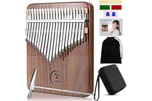 LAQULA Kalimba 21 Teclas Piano Pulgar Portátil de Madera Maciza Kalimba Nogal Dedo Piano Instrumento Musical Profesional Marimbas con funda de transporte Regalo para Principiantes