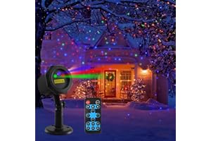Christmas Outdoor Projector Lights, Ruiqas Moving Full Sky Star Projector,Waterproof Party Stage Light with 3 Color Changing,Motion Firefly Light with Remote Control for Garden Home