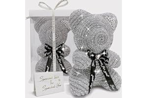 inyeskon Diamant Bär Geschenk Box, Geschenke für Frauen, Handgefertigter Acryl Diamant-Teddybär Geschenkbox Geburtstagsgeschenk für Freundin Valentinstag Hochzeit Jubiläen