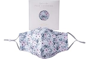 CGB Giftware | Willow & Rose Ladies Grey Floral Design Reusable Washable Face Covering | 100% Cotton With Nose Wire | Gift Boxed | Adjustable Straps | Filter Pocket | GB05621