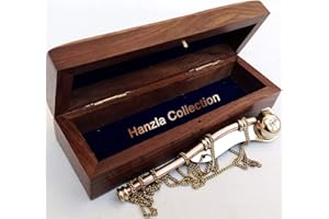 SARA INTERNATIONAL Bosun Rufpfeife aus Messing / Kupfer, maritim, mit Holzbox A