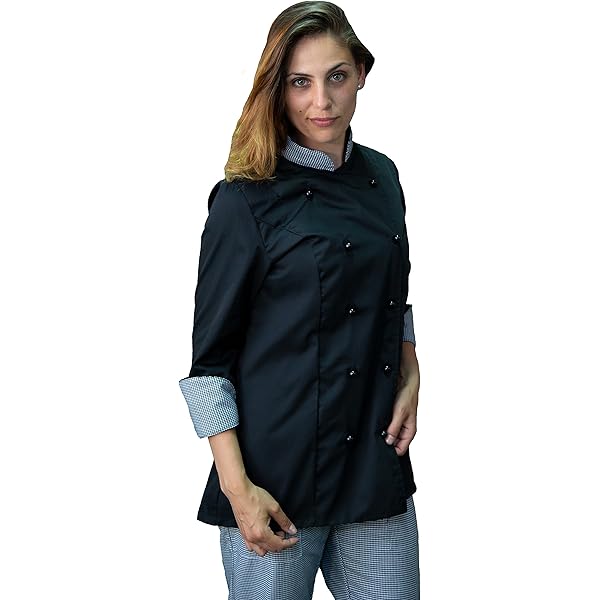 GIACCA CUOCO BELFAST SLIM NERA MANICA CORTA