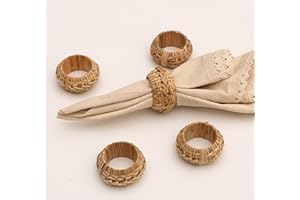 Napkin Rings Set of 6 – Handmade Bamboo Napkin Holders, Rustic Farmhouse Napkin Buckles for Christmas, Thanksgiving, Wedding, Party & Holiday Table Décor (Beige, 5 CM) – THE HOME TALK
