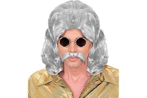 WIDMANN MILANO PARTY FASHION - Peruka z brodą, lata 70-te, disco, kostiumy fantazyjne szary