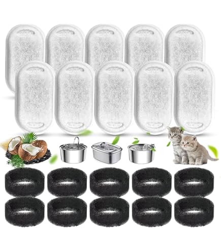 16 stuks kattenfonteinfilters voor 2,5 l drinkfontein voor katten 8 filters 8 schuimstoffilters voor Oneisall kattenfontein, set vervangingsfilters voor kattendrinkfontein