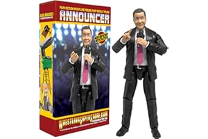 Figures Toy Company Ultimate Talking Wrestling Ring Announcer Action Figure with Deluxe Articulation for Wrestling Action Figures