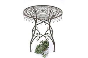 DanDiBo Malega 12184 stół bistro antyczny okrągły, składany, stół ogrodowy, metalowy, żelazny, stół balkonowy, styl vintage