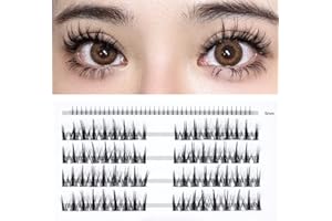 ‎LANKIZ LANKIZ Manga Lashes Einzelne Wimpern 112 Pcs DIY Wimpern Extensions Fake Lashes mit unteren Wimpern, Manga Wimpern Cluster 72 Pcs Cluster Wimpern mit 40 Pcs unteren Wimpern, Natural Manga