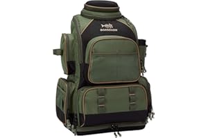 Bassdash Zaino da Pesca Borsa da Pesca Borsa Tattica Leggera e Resistente all'Acqua con portacanne e Copertura Antipioggia Protettiva