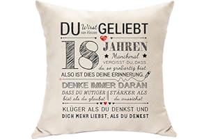 Hasodeo Inspirierende Geschenke für 18 Jahren Mädchen Jungen Drehen Achtzehn Kissenbezug Geburtstag Dekoration für 18. Nichte Neffe Enkel Enkelin Geburtstag Geschenke Erwachsenenalter Geschenke (18.)