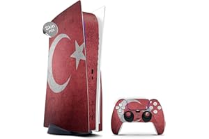 Skins4u Skin Design kompatibel mit Playstation 5 Disk Edition Vinyl Aufkleber Sticker Folie Gaming Case PS5 Cover Konsole Controller Tuerkei Vintage